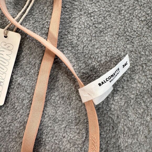 Aerie Smoothez Beige Mesh Balconette Bra 34C Unlined Wired Adjustable Strap New - Picture 2 of 8